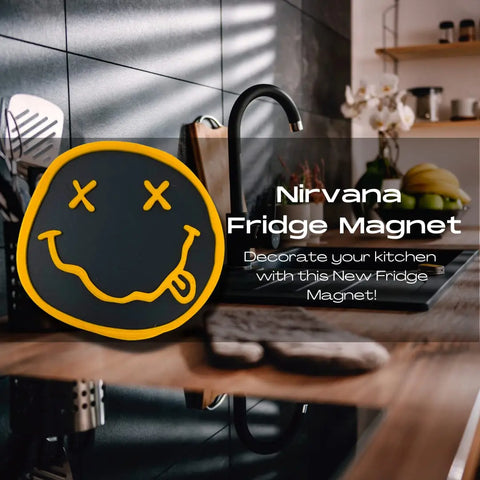 Nirvana Band Logo Fridge Magnet – American Made Collectible Decor Chatelet Manufacturing 