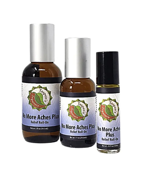 No More Aches Plus Natural Muscle Relief Roll-On – 1 Fl Oz | Made in USA Taspen's Organics  Soothing Salves, Creams & Oils (2)