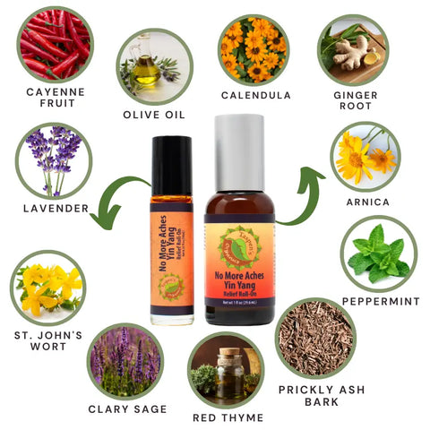 No More Aches Yin Yang Relief Roll-On – Soothing Pain Relief | Made in USA Taspen's Organics  Soothing Salves, Creams & Oils (2)