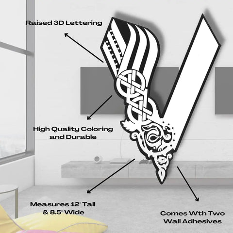 Nordic Viking Wall Art 8.5x12 Inch – 3D Printed Decor | Made in USA Chatelet Manufacturing 
