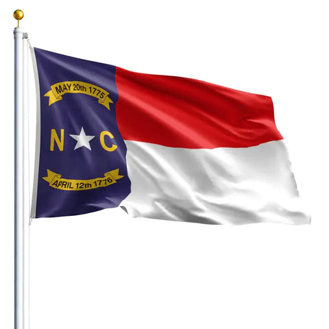 North Carolina State Flag – UV Resistant 200 Denier Nylon Outdoor Flag | Made in USA Freedom Flag and Pole 