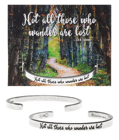 Not All Those Who Wander Are Lost Inspirational Pewter Cuff Bracelet – Handcrafted Jewelry | Made in USA Whitney Howard Designs  Cuff Bracelets
