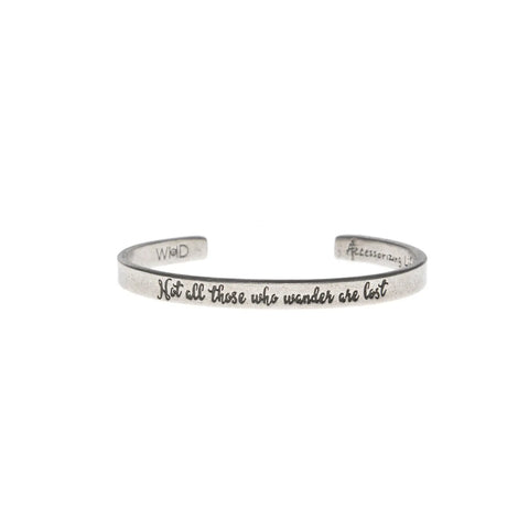 Not All Those Who Wander Are Lost Inspirational Pewter Cuff Bracelet – Handcrafted Jewelry | Made in USA Whitney Howard Designs  Cuff Bracelets