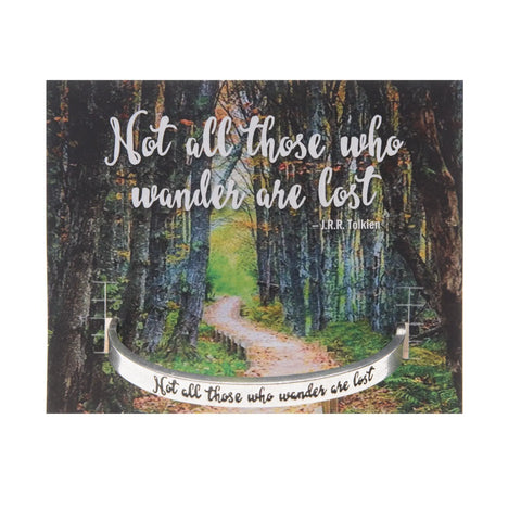 Not All Those Who Wander Are Lost Inspirational Pewter Cuff Bracelet – Handcrafted Jewelry | Made in USA Whitney Howard Designs  Cuff Bracelets