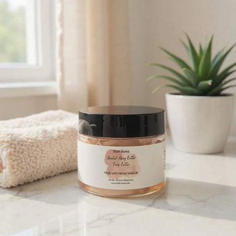 Nourishing Roasted Honey Butter Body Moisturizer With Hemp Seed Oil – Shea & Cocoa Blend | Made in USA Bath Bums  body butter