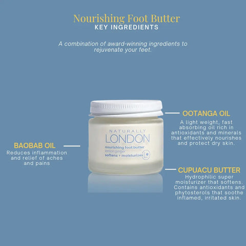 Nourishing Vegan Foot Butter 2oz – Moisturizing Foot Cream | Made in USA Naturally London  moisturizer
