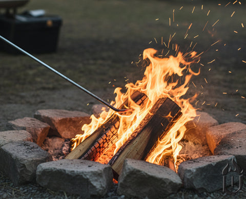 Hand Forged Fire Poker – 1/2 Inch Steel | Durable Fireplace Tool Made in USA Ohio Flame  Fire Pit Accessories