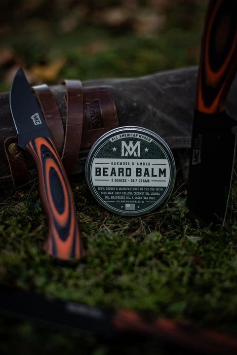 Oakmoss Amber Beard Balm 2 Oz – Natural Conditioning Grooming | Made in USA All American Maker 