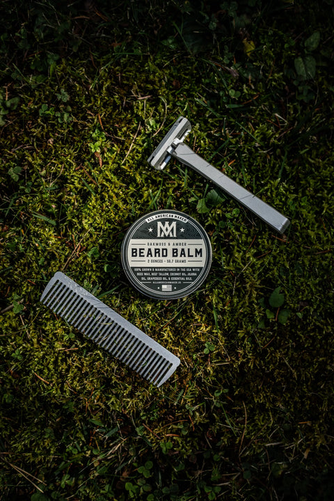 Oakmoss Amber Beard Balm 2 Oz – Natural Conditioning Grooming | Made in USA All American Maker 