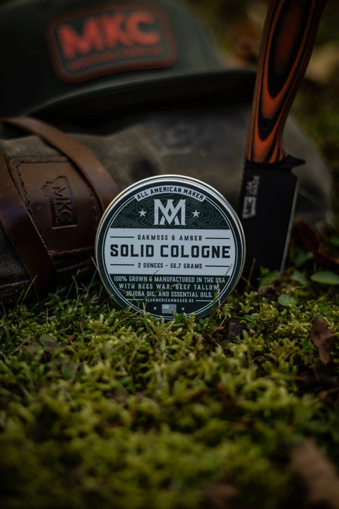Oakmoss Amber Solid Cologne 2oz – Hand Poured | Made in USA All American Maker 