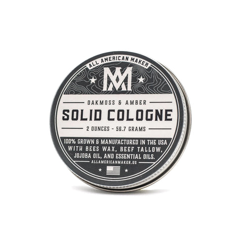 Oakmoss Amber Solid Cologne 2oz – Hand Poured | Made in USA All American Maker 