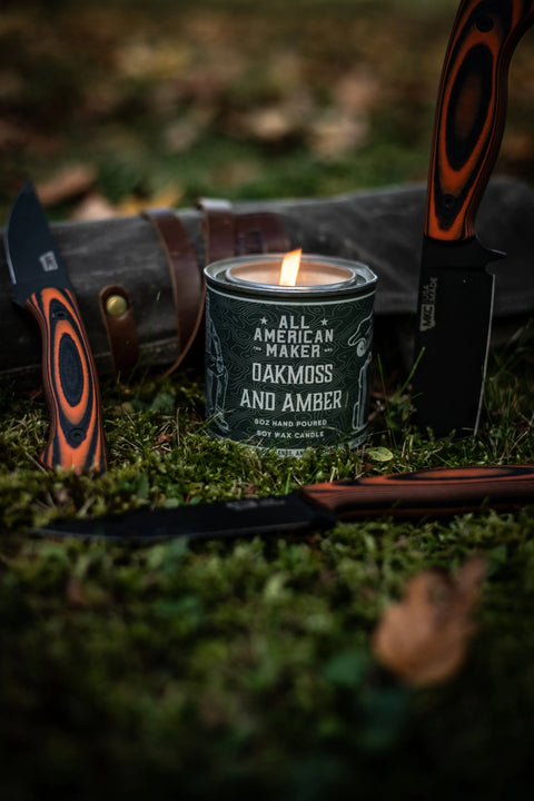 Oakmoss Amber Soy Wax Candle 8oz – Handmade Home Fragrance | Made in USA All American Maker 