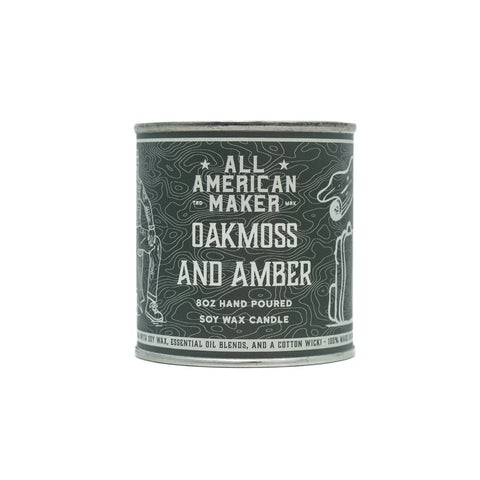 Oakmoss Amber Soy Wax Candle 8oz – Handmade Home Fragrance | Made in USA All American Maker 