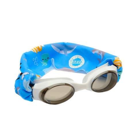 Ocean Friends Swim Goggles – Tangle-Free Strap with Sea Animal Print | Anti-Fog Shatter Resistant Lenses | Assembled in USA Splash Place  Swim Goggles