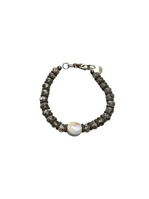 Ocean Jasper Beaded Bracelet 7 Inch With Extender – Faceted Crystal Accent | Made in USA Michelle Marie Boutique  Bracelets