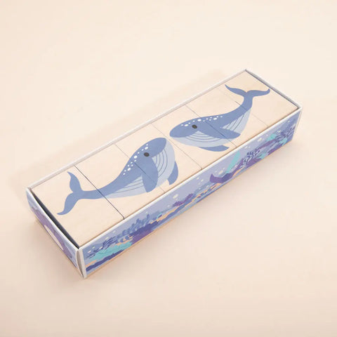 Ocean-Themed Wooden Blocks Set – 6 Pieces – Sustainable Basswood Build Toys | Made in USA Uncle Goose  Environments