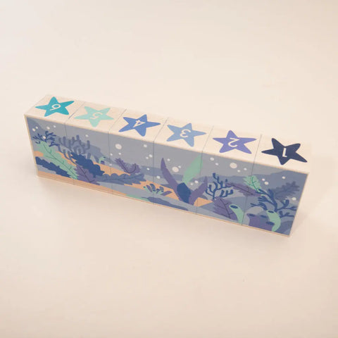 Ocean-Themed Wooden Blocks Set – 6 Pieces – Sustainable Basswood Build Toys | Made in USA Uncle Goose  Environments