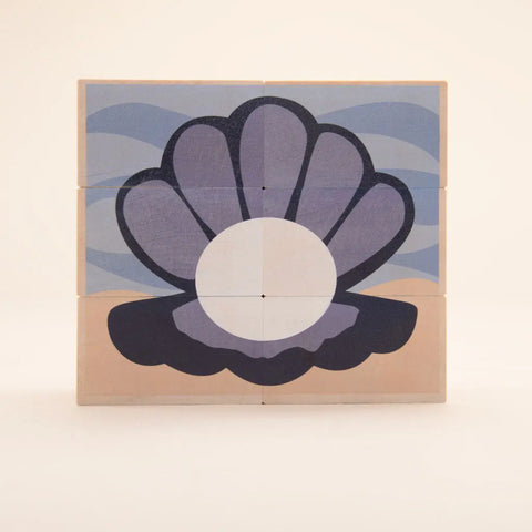 Ocean-Themed Wooden Blocks Set – 6 Pieces – Sustainable Basswood Build Toys | Made in USA Uncle Goose  Environments