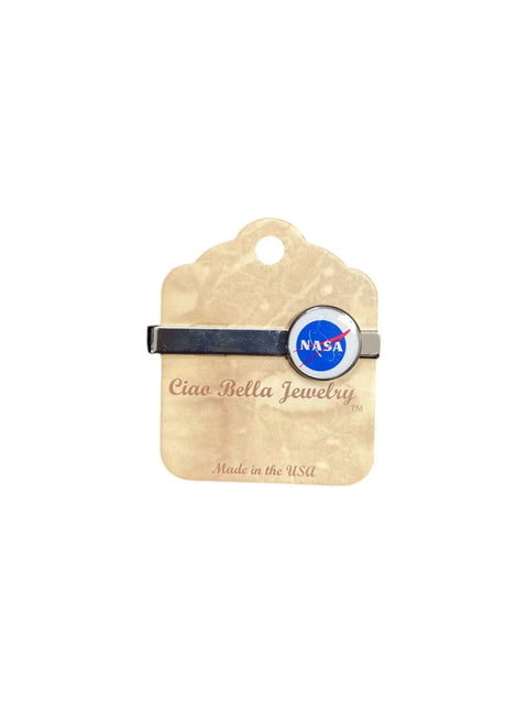 Official NASA Logo Tie Bar – Stainless Steel Space Theme Accessory by Ciao Bella Jewelry | Made in USA Michelle Marie Boutique  Tie Pin