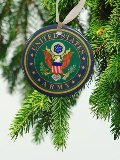 Officially Licensed 3-Inch Military Branch Ornaments – Personalized Ceramic Christmas Decor | Made in USA Michelle Marie Boutique  Ornament