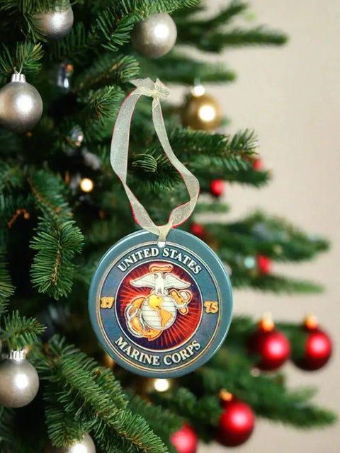 Officially Licensed 3-Inch Military Branch Ornaments – Personalized Ceramic Christmas Decor | Made in USA Michelle Marie Boutique  Ornament