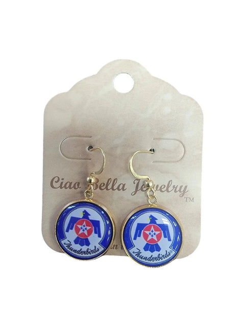 Officially Licensed Air Force Sterling Silver Earrings – Round Emblem Designs | Handmade Patriotic Jewelry | Made in USA Michelle Marie Boutique  Earrings
