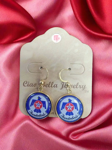 Officially Licensed Air Force Sterling Silver Earrings – Round Emblem Designs | Handmade Patriotic Jewelry | Made in USA Michelle Marie Boutique  Earrings