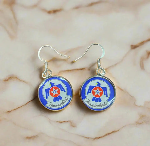 Officially Licensed Air Force Sterling Silver Earrings – Round Emblem Designs | Handmade Patriotic Jewelry | Made in USA Michelle Marie Boutique  Earrings
