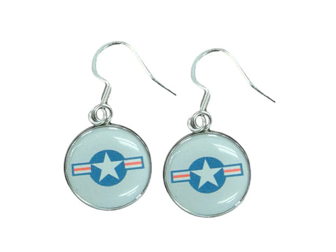 Officially Licensed Air Force Sterling Silver Earrings – Round Emblem Designs | Handmade Patriotic Jewelry | Made in USA Michelle Marie Boutique  Earrings