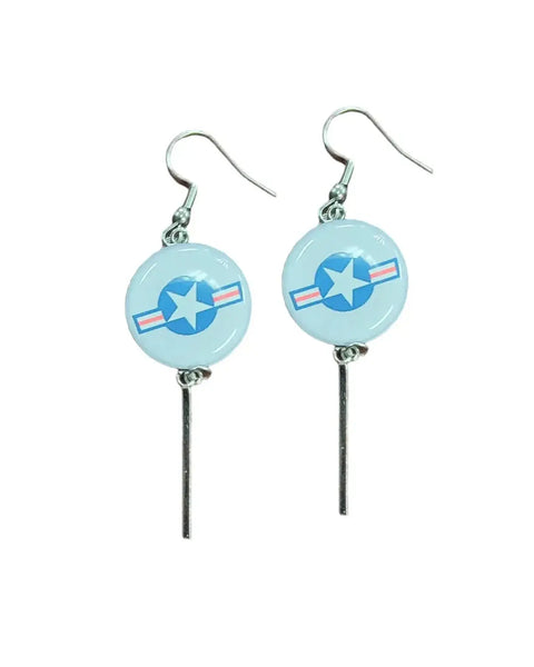 Officially Licensed Military Charm Earrings – Stainless Steel Hooks – Army, Air Force, Marine Corps | Made in USA Durable Design Michelle Marie Boutique  Earrings