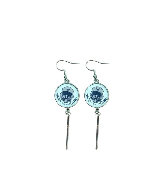 Officially Licensed Military Charm Earrings – Stainless Steel Hooks – Army, Air Force, Marine Corps | Made in USA Durable Design Michelle Marie Boutique  Earrings