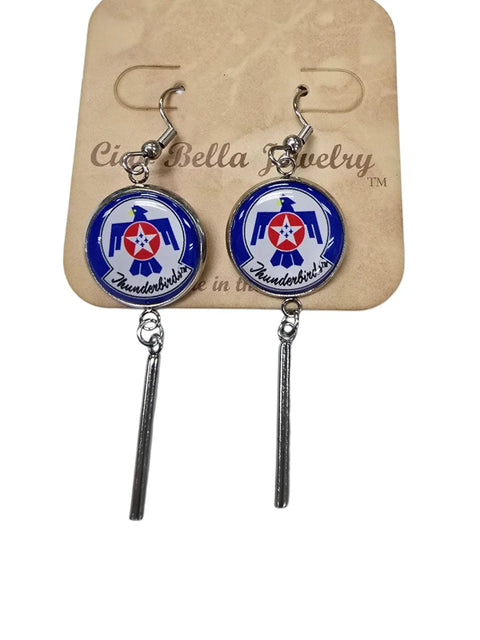 Officially Licensed Military Charm Earrings – Stainless Steel Hooks – Army, Air Force, Marine Corps | Made in USA Durable Design Michelle Marie Boutique  Earrings