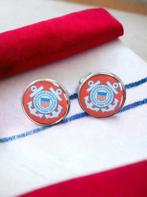 Officially Licensed Military Cufflinks – Stainless Steel 0.75 Inch Logo – All U.S. Branches | Made in USA Michelle Marie Boutique  Cuff links
