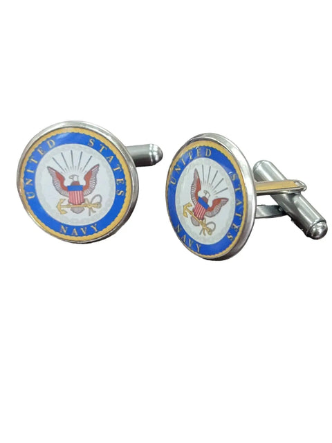 Officially Licensed Military Cufflinks – Stainless Steel 0.75 Inch Logo – All U.S. Branches | Made in USA Michelle Marie Boutique  Cuff links