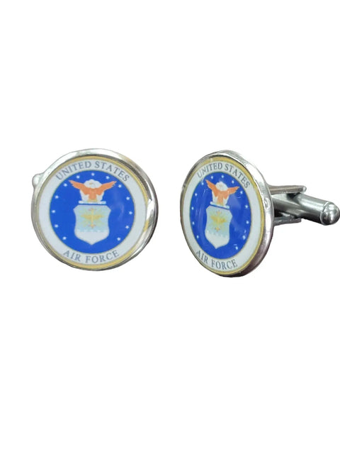 Officially Licensed Military Cufflinks – Stainless Steel 0.75 Inch Logo – All U.S. Branches | Made in USA Michelle Marie Boutique  Cuff links