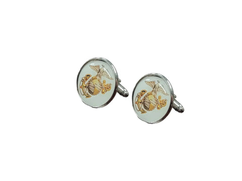 Officially Licensed Military Cufflinks – Stainless Steel 0.75 Inch Logo – All U.S. Branches | Made in USA Michelle Marie Boutique  Cuff links