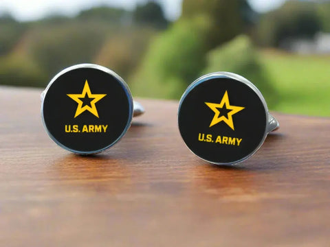 Officially Licensed Military Cufflinks – Stainless Steel 0.75 Inch Logo – All U.S. Branches | Made in USA Michelle Marie Boutique  Cuff links