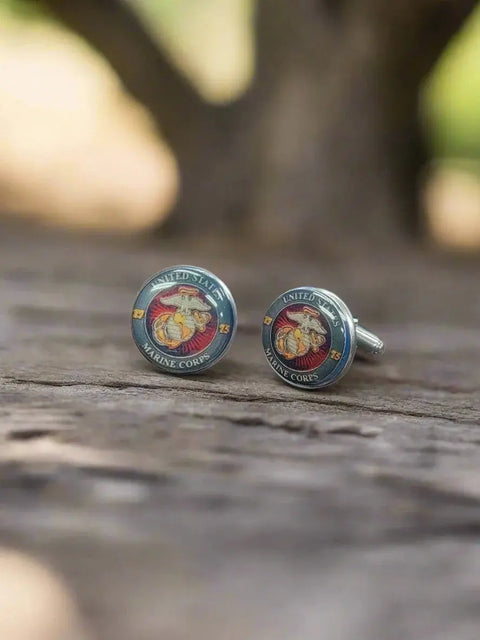 Officially Licensed Military Cufflinks – Stainless Steel 0.75 Inch Logo – All U.S. Branches | Made in USA Michelle Marie Boutique  Cuff links