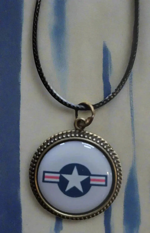 Officially Licensed Military Logo Pendant Necklaces – Army Navy Space Force Marines Gifts | Made in USA | Durable Black Cording Michelle Marie Boutique  Necklace