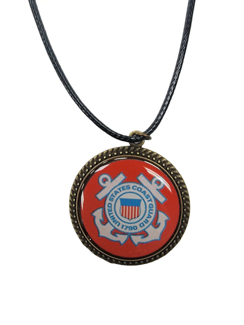 Officially Licensed Military Logo Pendant Necklaces – Army Navy Space Force Marines Gifts | Made in USA | Durable Black Cording Michelle Marie Boutique  Necklace