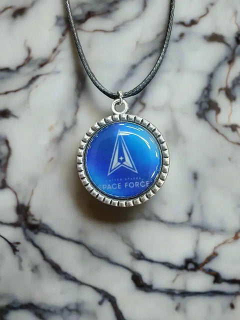 Officially Licensed Military Logo Pendant Necklaces – Army Navy Space Force Marines Gifts | Made in USA | Durable Black Cording Michelle Marie Boutique  Necklace