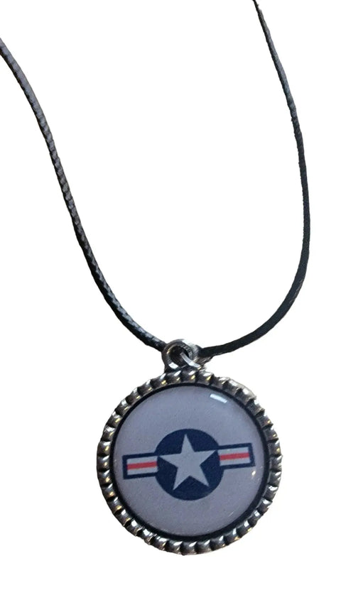 Officially Licensed Military Logo Pendant Necklaces – Army Navy Space Force Marines Gifts | Made in USA | Durable Black Cording Michelle Marie Boutique  Necklace