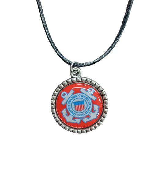 Officially Licensed Military Logo Pendant Necklaces – Army Navy Space Force Marines Gifts | Made in USA | Durable Black Cording Michelle Marie Boutique  Necklace