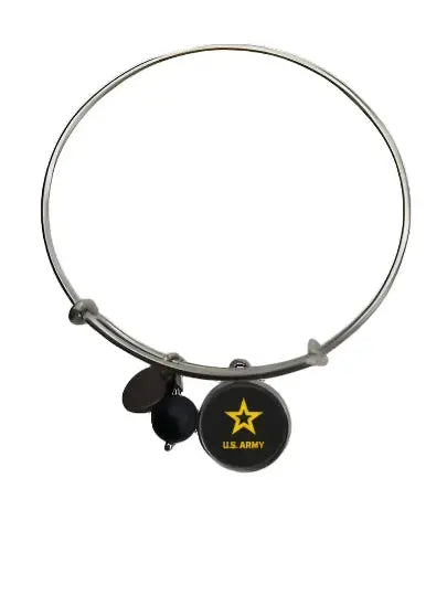 Officially Licensed US Army Stainless Steel Bangle Bracelet – Adjustable 7-8 Inch Wrist | Made in USA and Gift Boxed Michelle Marie Boutique  Bracelet