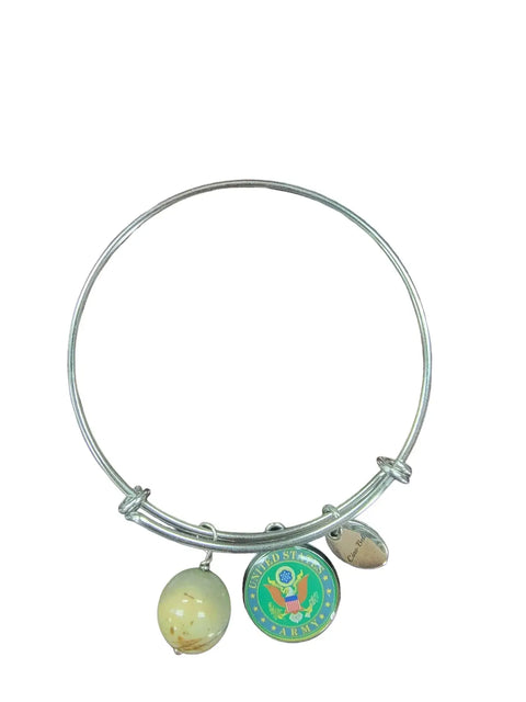 Officially Licensed US Army Stainless Steel Bangle Bracelet – Adjustable 7-8 Inch Wrist | Made in USA and Gift Boxed Michelle Marie Boutique  Bracelet