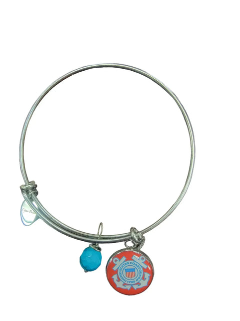 Officially Licensed US Coast Guard Bangle Bracelet – Stainless Steel One Size Fits Most 7-8 Inch Wrists | Made in USA | Gift Boxed Michelle Marie Boutique  Bracelet