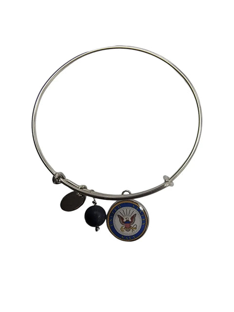 Officially Licensed US Navy Bangle Bracelet - Stainless Steel, Gift Boxed Michelle Marie Boutique  Bracelet