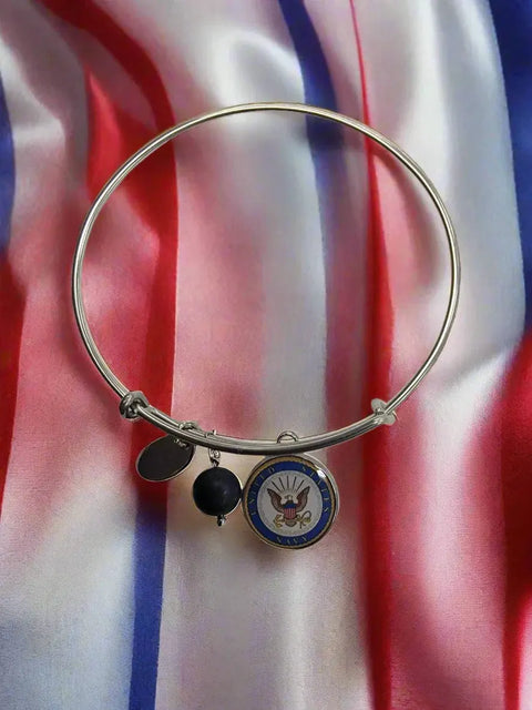 Officially Licensed US Navy Bangle Bracelet - Stainless Steel, Gift Boxed Michelle Marie Boutique  Bracelet