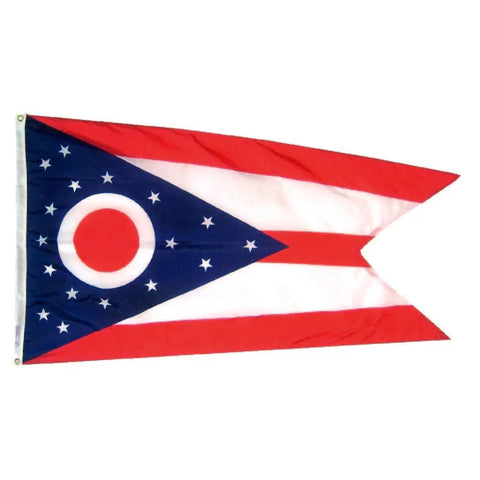Ohio State Flag – UV-Resistant Outdoor Nylon Banner | Durable Patriotic Decor Made in USA Freedom Flag and Pole 