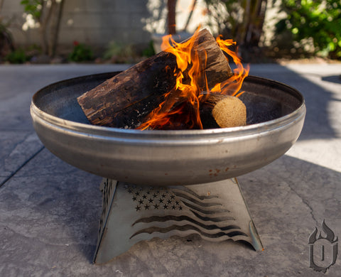 Liberty Stars and Stripes Fire Pit – Patriotic Outdoor Steel Fire Pit | Made in USA Ohio Flame  Fire Pits
